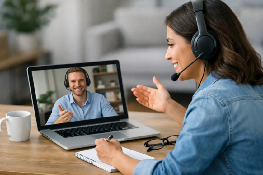 Pr&aacute;ctica de listening y speaking con tutor