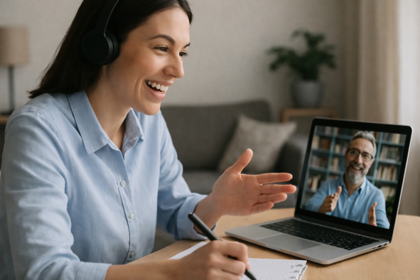 Cursos online con profesores: hablar por fin